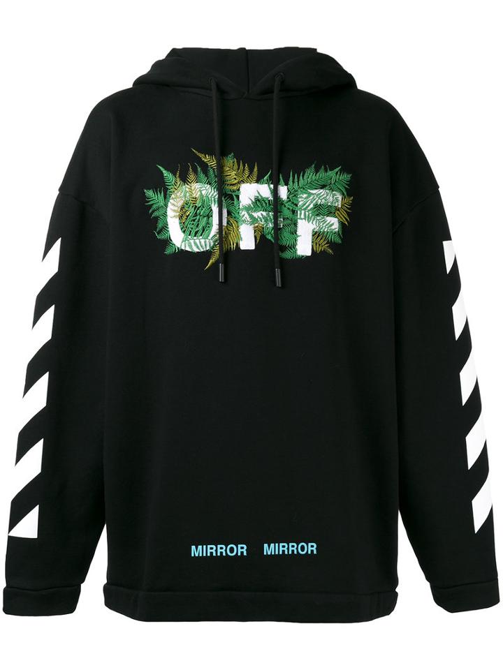 Off-white Diagonals Ferns Hoody, Men's, Size: Small, Black, Cotton/polyester/viscose