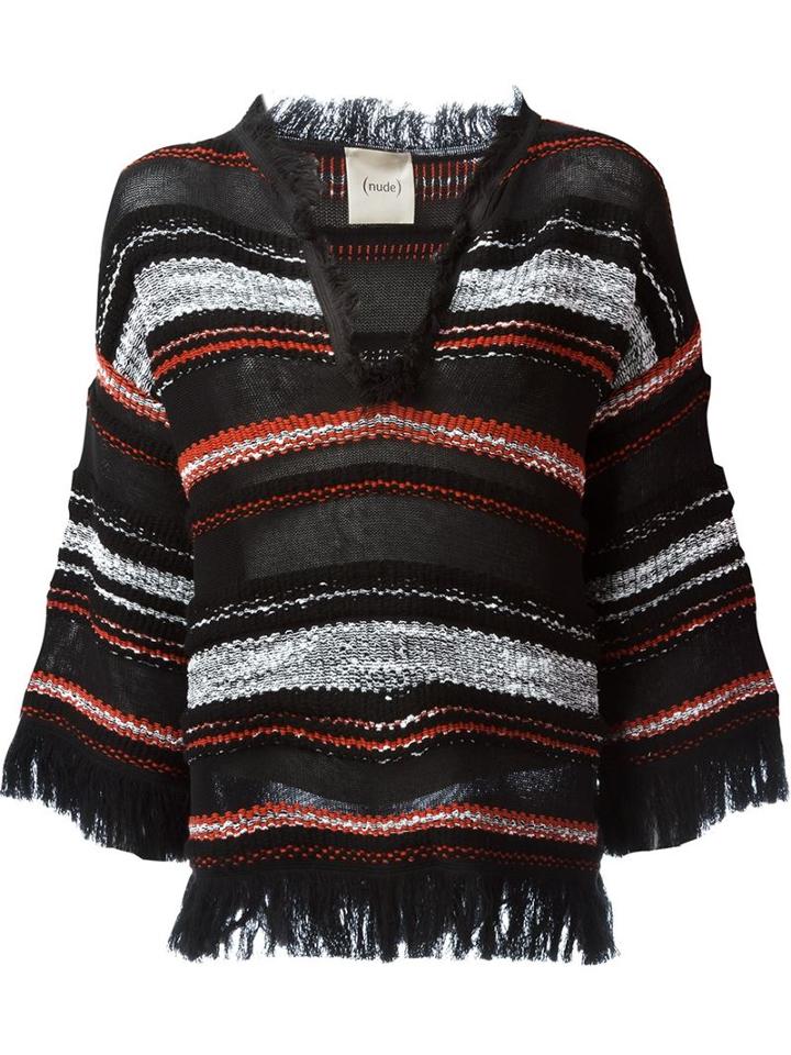 Nude Knitted Striped Top