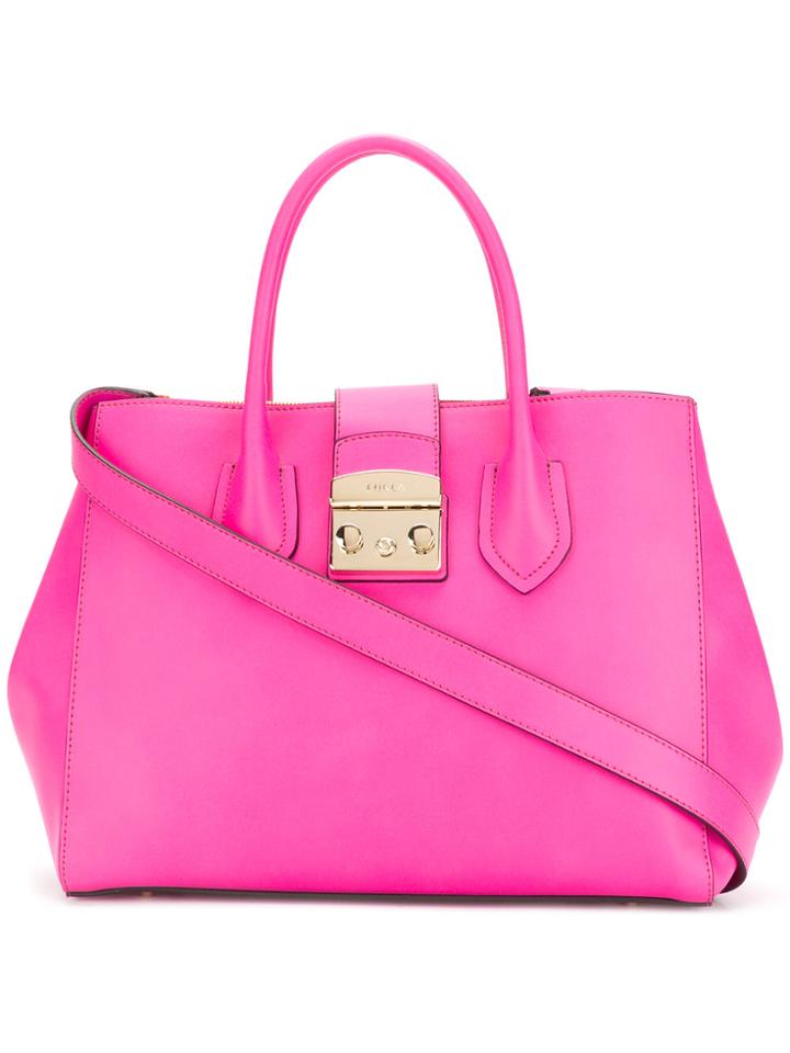 Furla Designer Chic Tote Bag - Pink & Purple