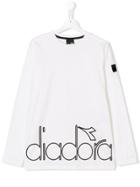Diadora Junior Logo Print Sweater - White