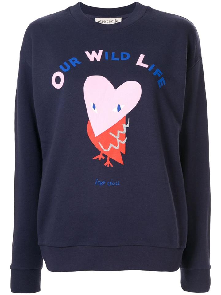 Être Cécile Owl Bf Sweatshirt - Blue