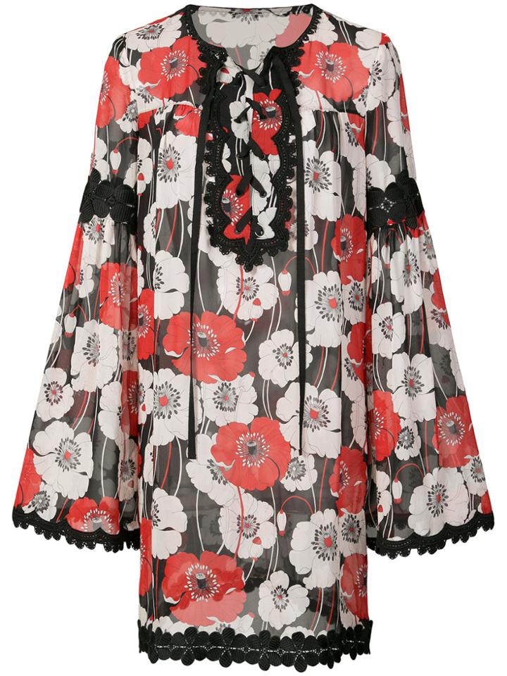 Anna Sui Field Of Poppies Dress - Black