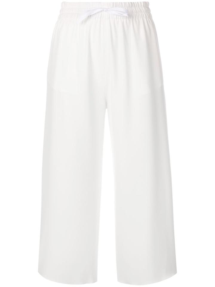 Blanca Cropped Wide Leg Trousers - White