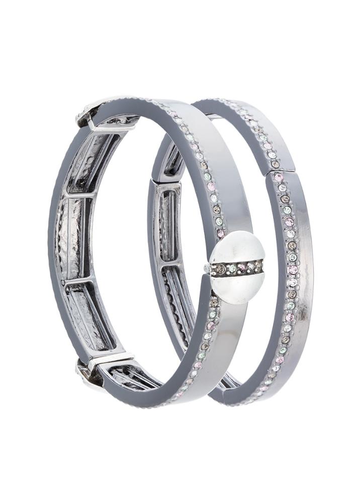 Camila Klein Embellished Two-bracelets Set - Metallic