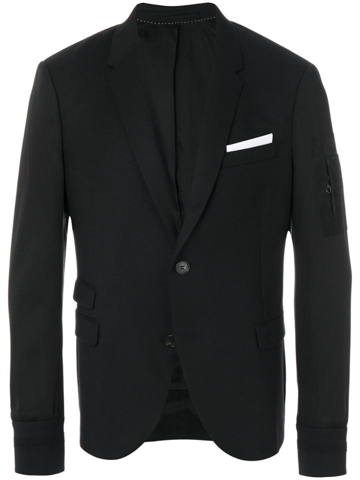 Neil Barrett Zip Detail Blazer - Black