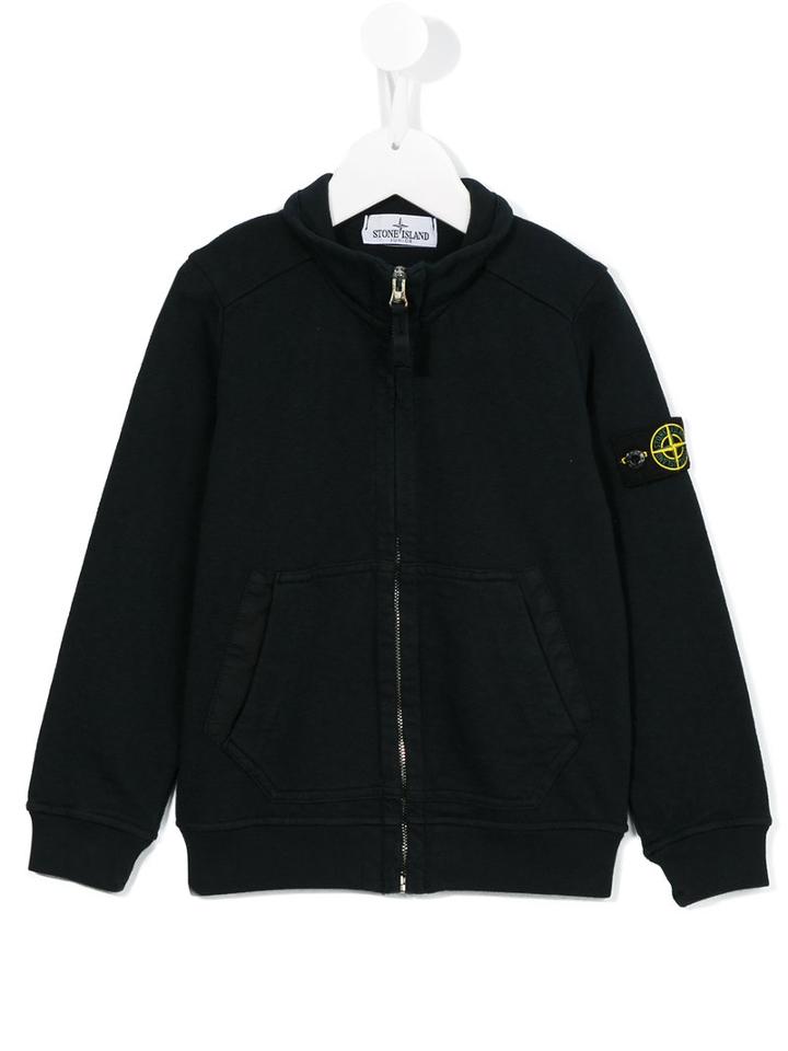 Stone Island Kids Classic Bomber Jacket, Boy's, Size: 6 Yrs, Blue