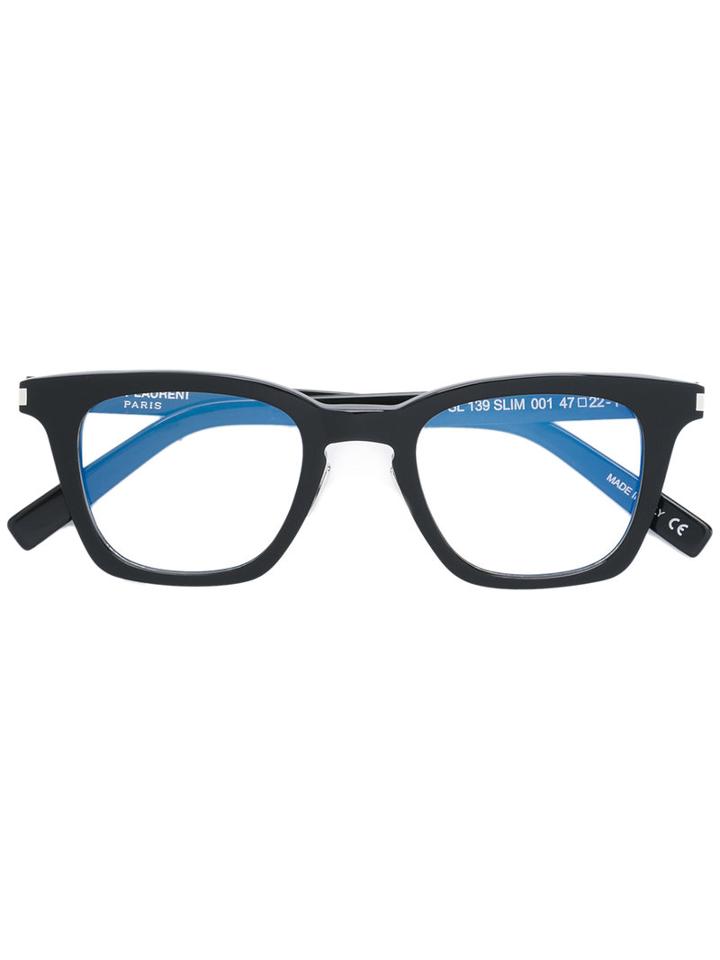 Saint Laurent - Square Frame Glasses - Unisex - Acetate - 47, Black, Acetate