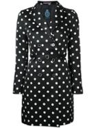 Guild Prime - Short Polka Dot Trench Coat - Women - Polyester - 36, Black, Polyester