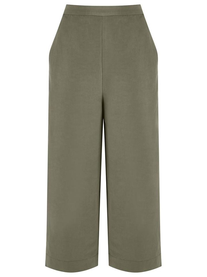 Andrea Marques High-waisted Culottes, Women's, Size: 38, Green, Polyester/viscose/linen/flax