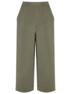 Andrea Marques High-waisted Culottes, Women's, Size: 38, Green, Polyester/viscose/linen/flax
