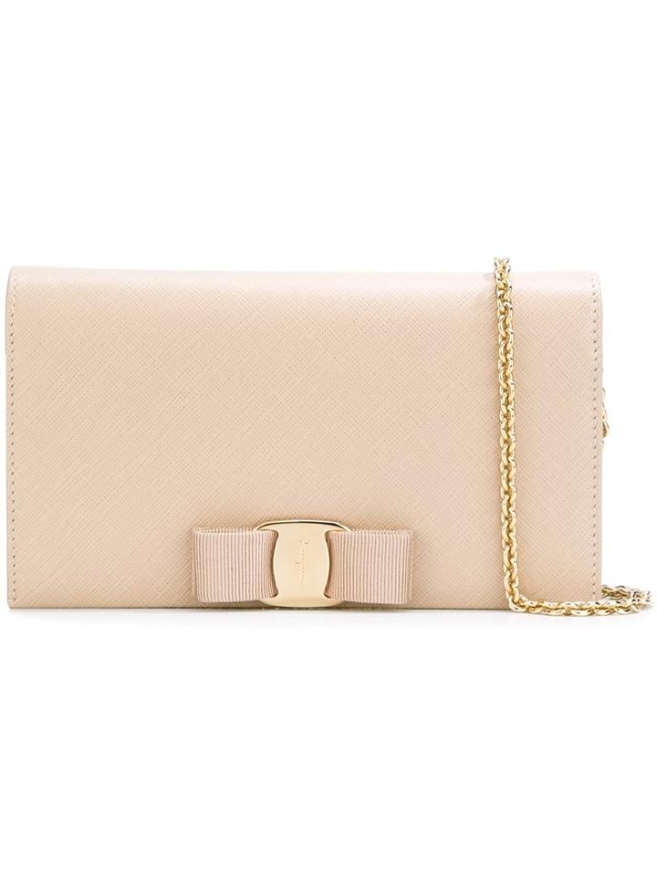 Salvatore Ferragamo 'vara' Clutch, Women's, Nude/neutrals