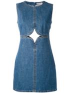 Courrèges - Cut Out Detail Denim Dress - Women - Cotton - 38, Blue, Cotton