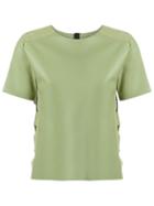 Andrea Bogosian Leather Shortsleeved Top, Women's, Size: P, Green, Chamois Leather/leather