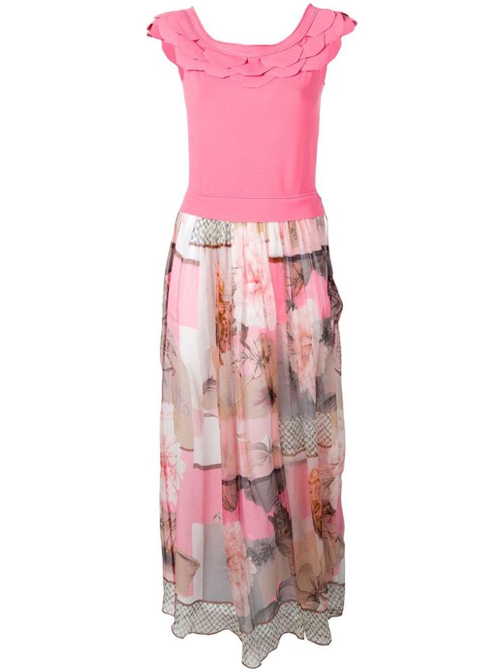 D.exterior Contrast Panel T-shirt Dress - Pink