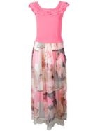D.exterior Contrast Panel T-shirt Dress - Pink