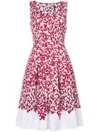 Oscar De La Renta Floral Print Dress - Red