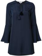 Likely Lace Up Neck Dress, Women's, Size: Large, Blue, Polyester
