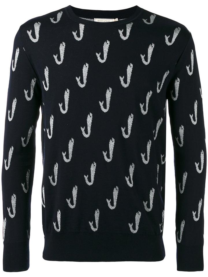 Maison Kitsuné - Whale Print Sweater - Men - Polyester/viscose/wool - M, Blue, Polyester/viscose/wool