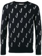 Maison Kitsuné - Whale Print Sweater - Men - Polyester/viscose/wool - M, Blue, Polyester/viscose/wool