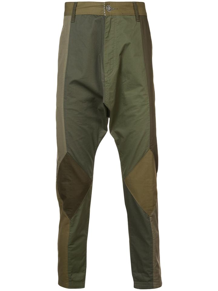 Mostly Heard Rarely Seen Twill Drop Crotch Pants - Green