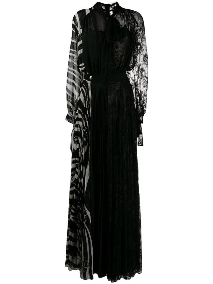 Philipp Plein Patchwork Long Evening Gown - Black