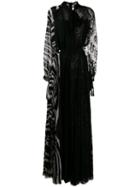 Philipp Plein Patchwork Long Evening Gown - Black