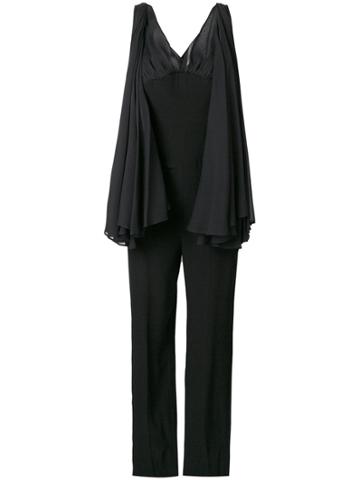 Francesco Paolo Salerno Cape Sleeve Jumpsuit - Black