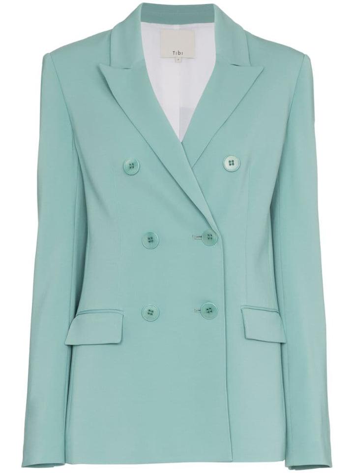 Tibi Steward Double Breasted Blazer - Blue