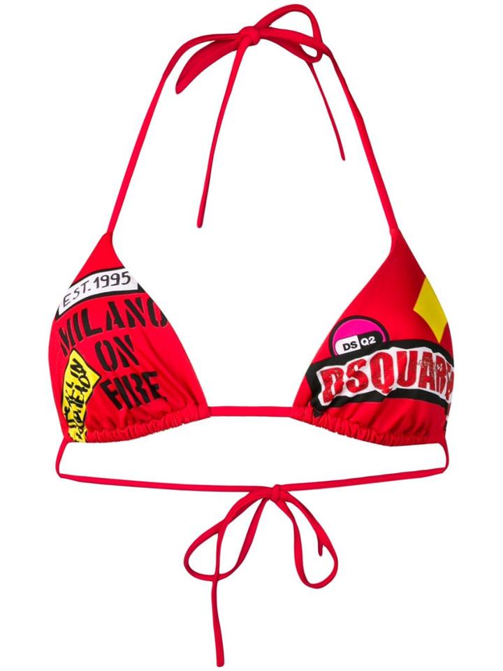 Dsquared2 Logo Print Bikini Top