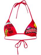 Dsquared2 Logo Print Bikini Top