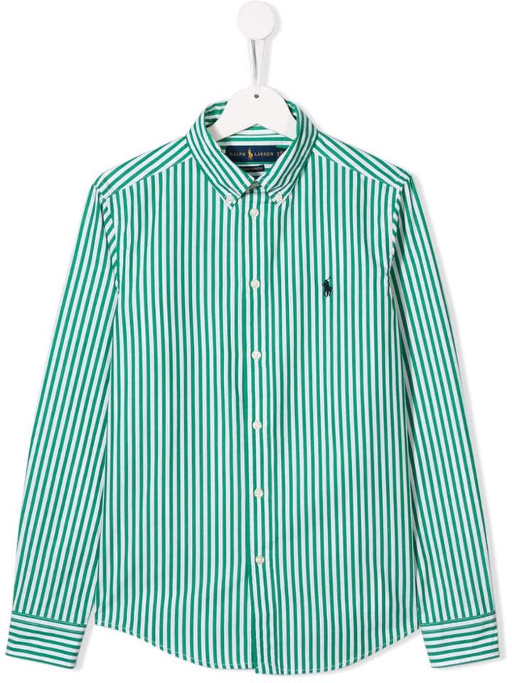 Ralph Lauren Kids Teen Striped Button-down Shirt - Green