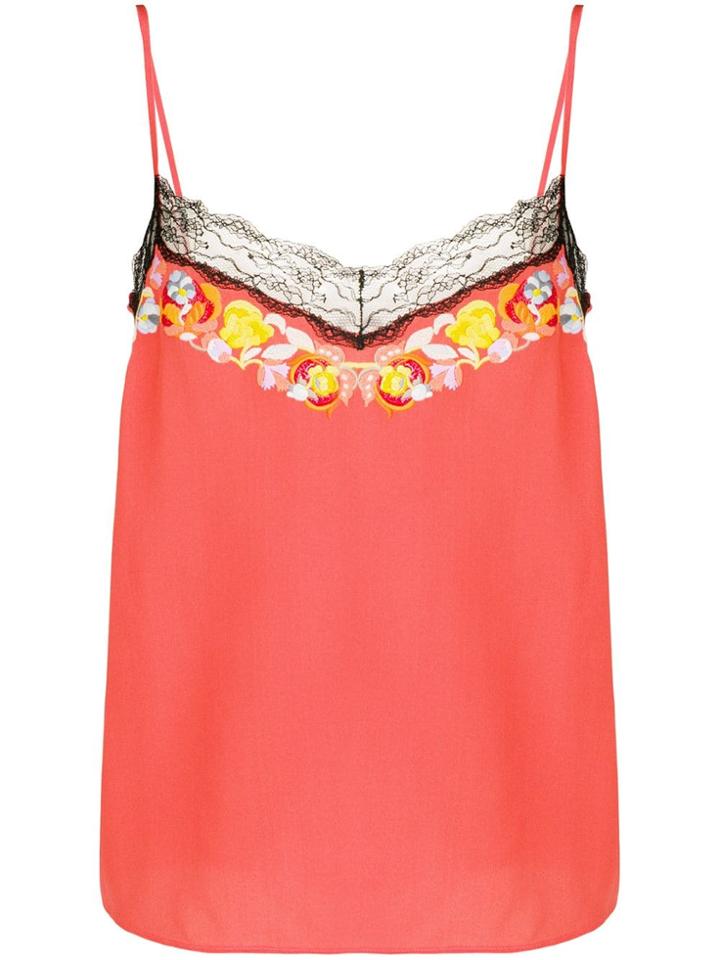Etro Floral Embroidered Camisole - Orange