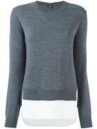 Jil Sander Navy Crew Neck Jumper, Women's, Size: Large, Grey, Wool