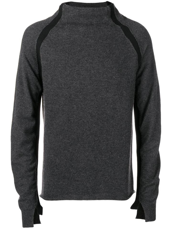 Andrea Ya'aqov Turtleneck Fine Knit Sweater - Grey