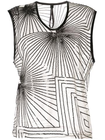 Taylor Sequin Sector Sleeveless Top - Neutrals