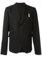 Ann Demeulemeester Icon Jacquard Stripe Blazer, Men's, Size: Medium, Black, Cotton/viscose/rayon