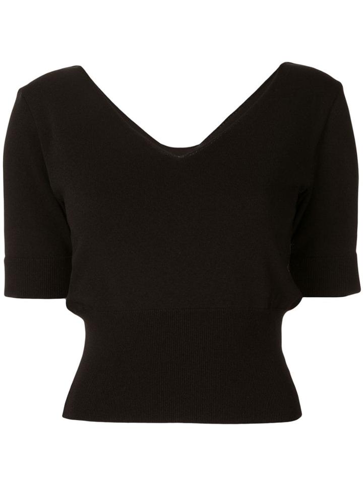 Le Ciel Bleu Short-sleeved Knit Top - Black