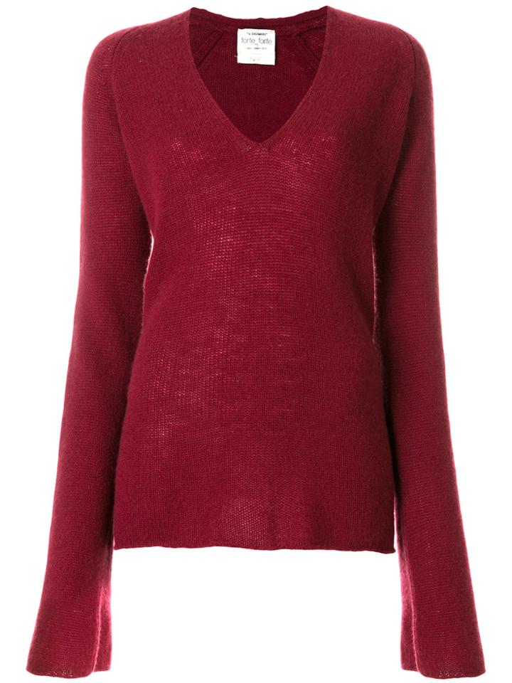 Forte Forte Relaxed V-neck Pullover - Red