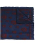 Skull Scarf - Men - Silk/modal - One Size, Blue, Silk/modal, Alexander Mcqueen