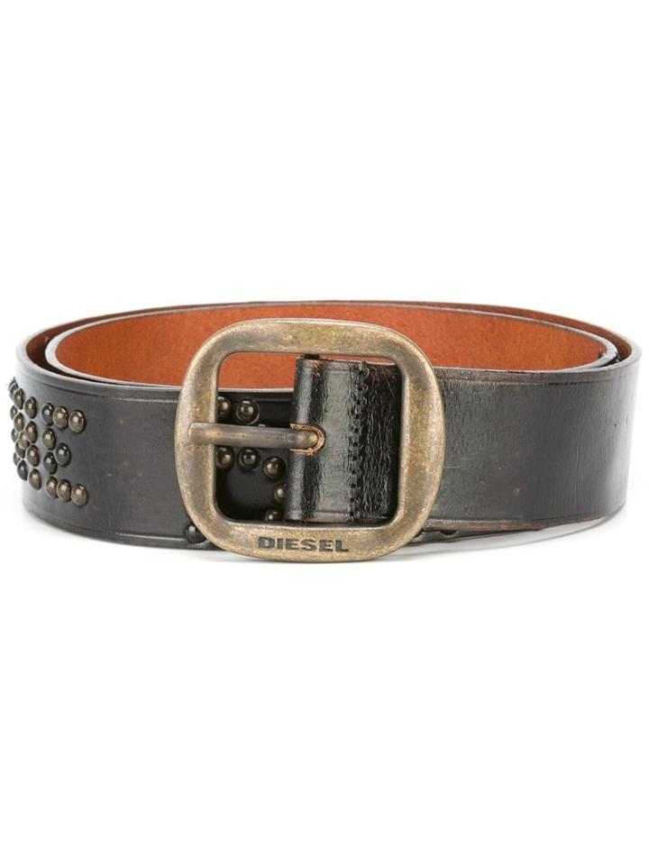 Diesel 'b-brave' Belt, Men's, Size: 85, Brown, Calf Leather/metal
