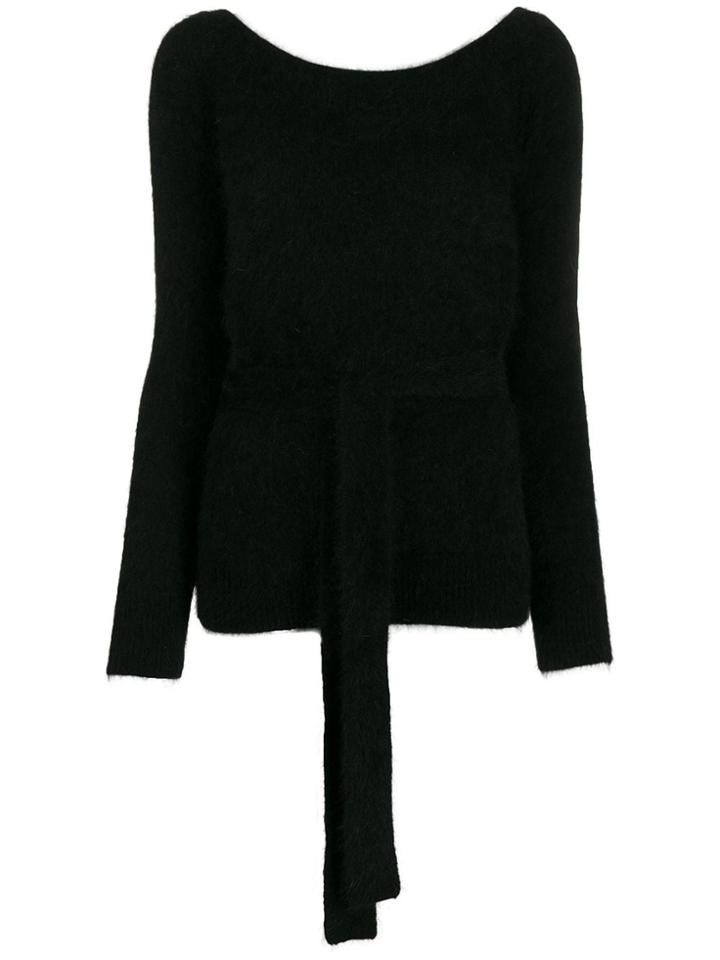 Semicouture Waist-tied Jumper - Black