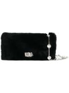 Miu Miu Crystal Strap Rabbit Fur Bag - Black