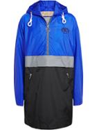 Burberry Colour Block Lightweight Half-zip Parka - Blue