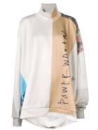 Marques'almeida Slogan Colour-block Sweater - Nude & Neutrals