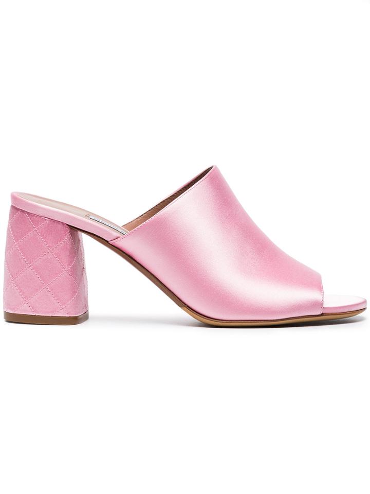 Tabitha Simmons Pink Thelma 75 Silk Mules - Pink & Purple
