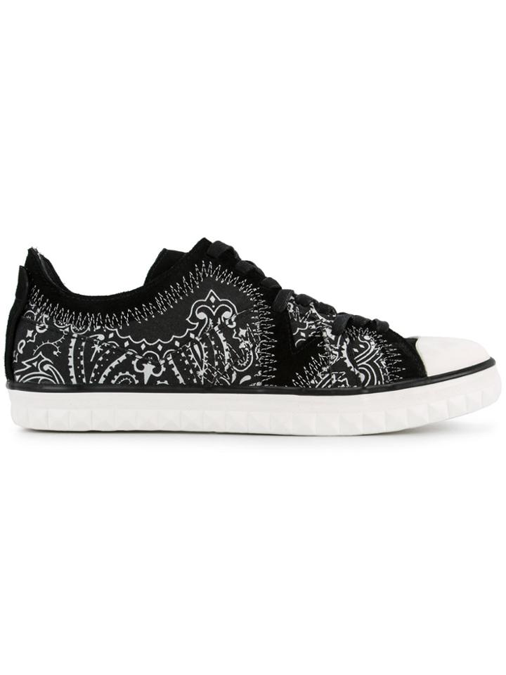 Whiteflags Printed Low-top Sneakers - Black