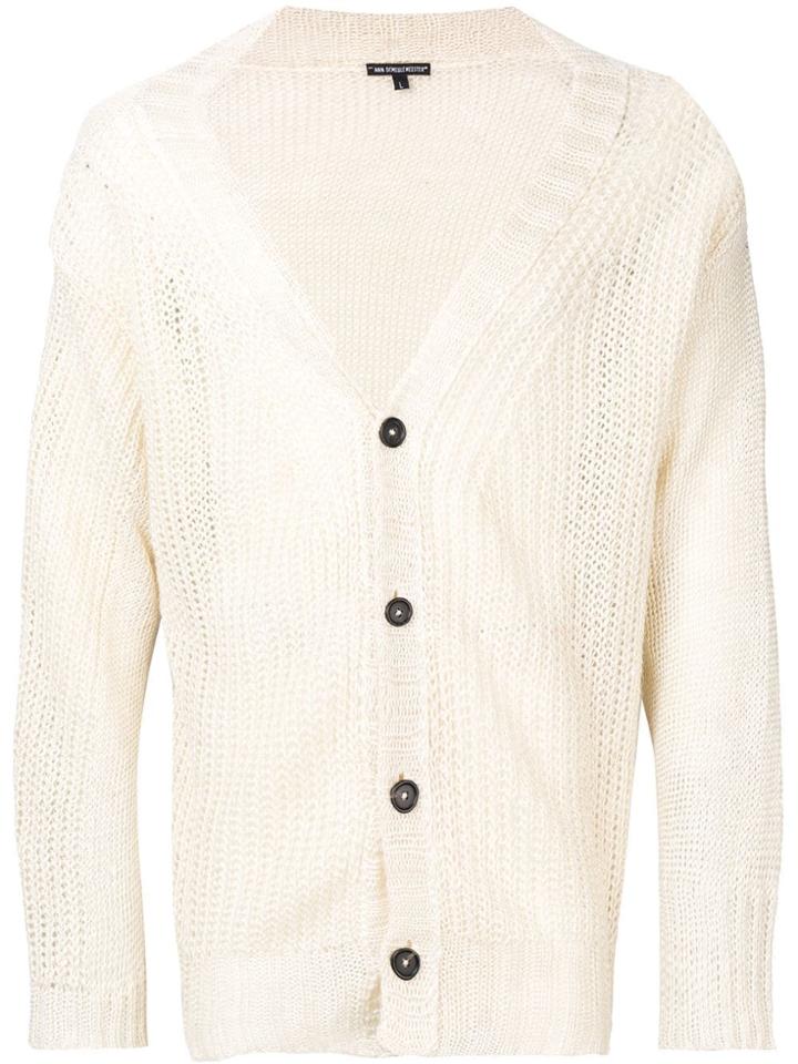 Ann Demeulemeester V-neck Knit Cardigan - White
