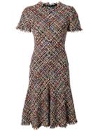 Alexander Mcqueen Tweed A-line Dress - Multicolour