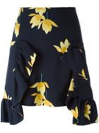 Marni Ruffled Hem Floral Skirt