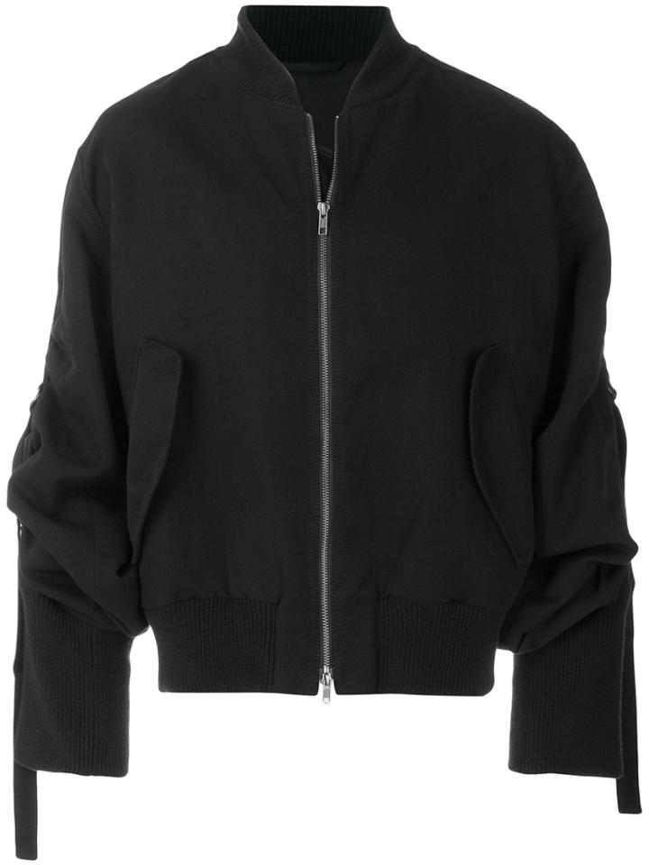 Ann Demeulemeester Strap Detail Bomber Jacket - Black